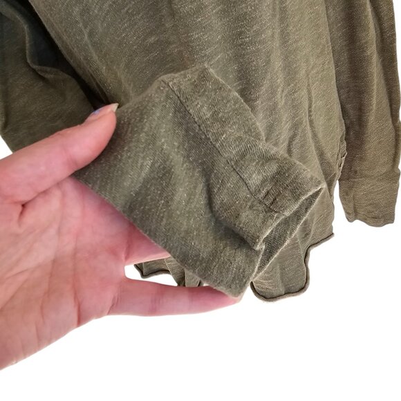 Free People FP Beach Cotton Cocoon Cowl Pullover Top Green Sz OS - Picture 6 of 12